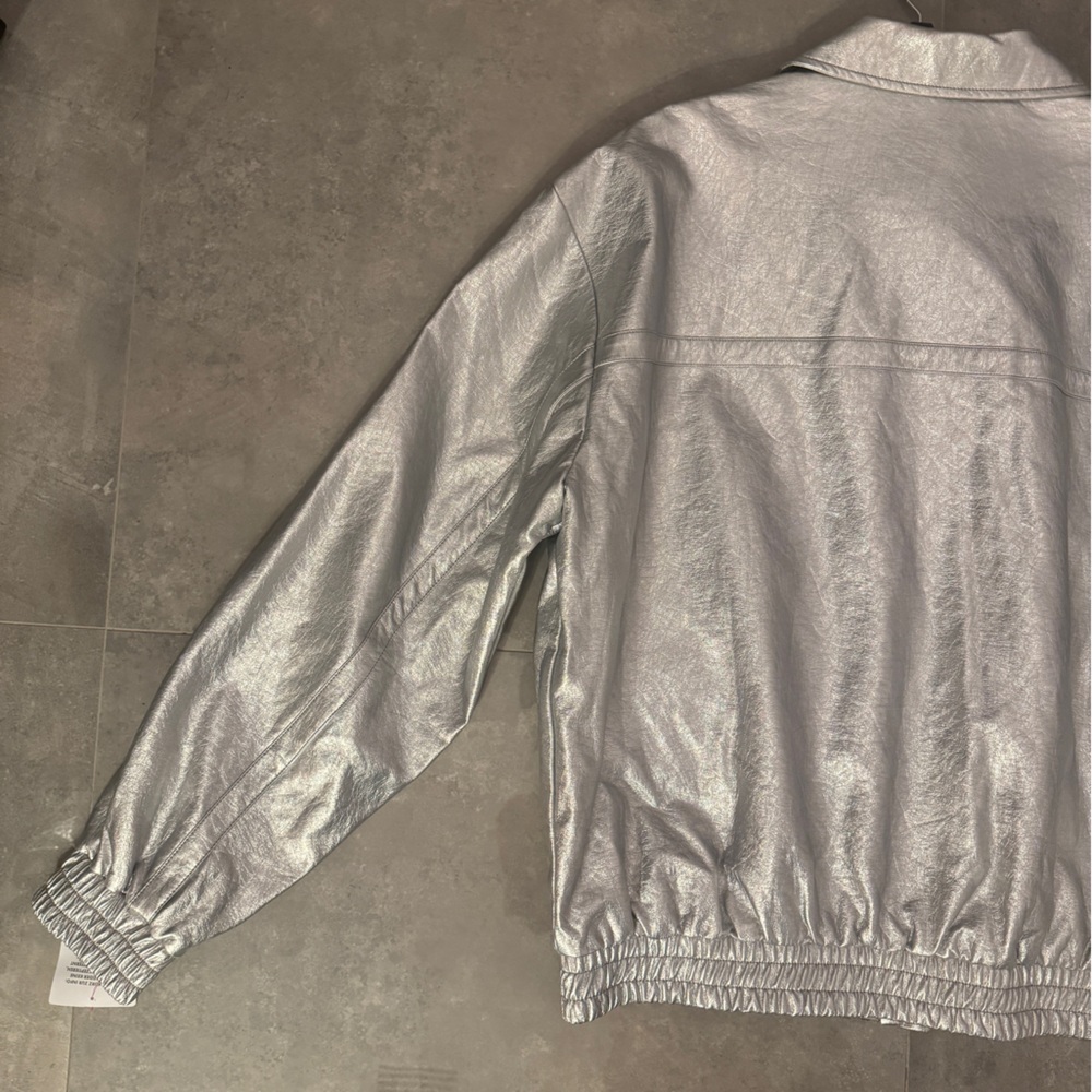 NWT! ASOS Design Metallic Silver Outerwear | M - Picture 6 of 7